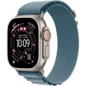 Apple Watch Ultra 3 Natural Titanium Light Blue Alpine Loop S