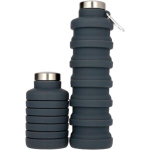 pandoo Faltbare Silikon Trinkflasche 700 ml, Schwarz