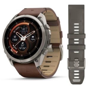 GARMIN Fenix 9 Pro inReach Titan Walnuss Lederarmband 51 mm