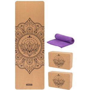 KOOR Yoga-Set 4-teilig, Kork