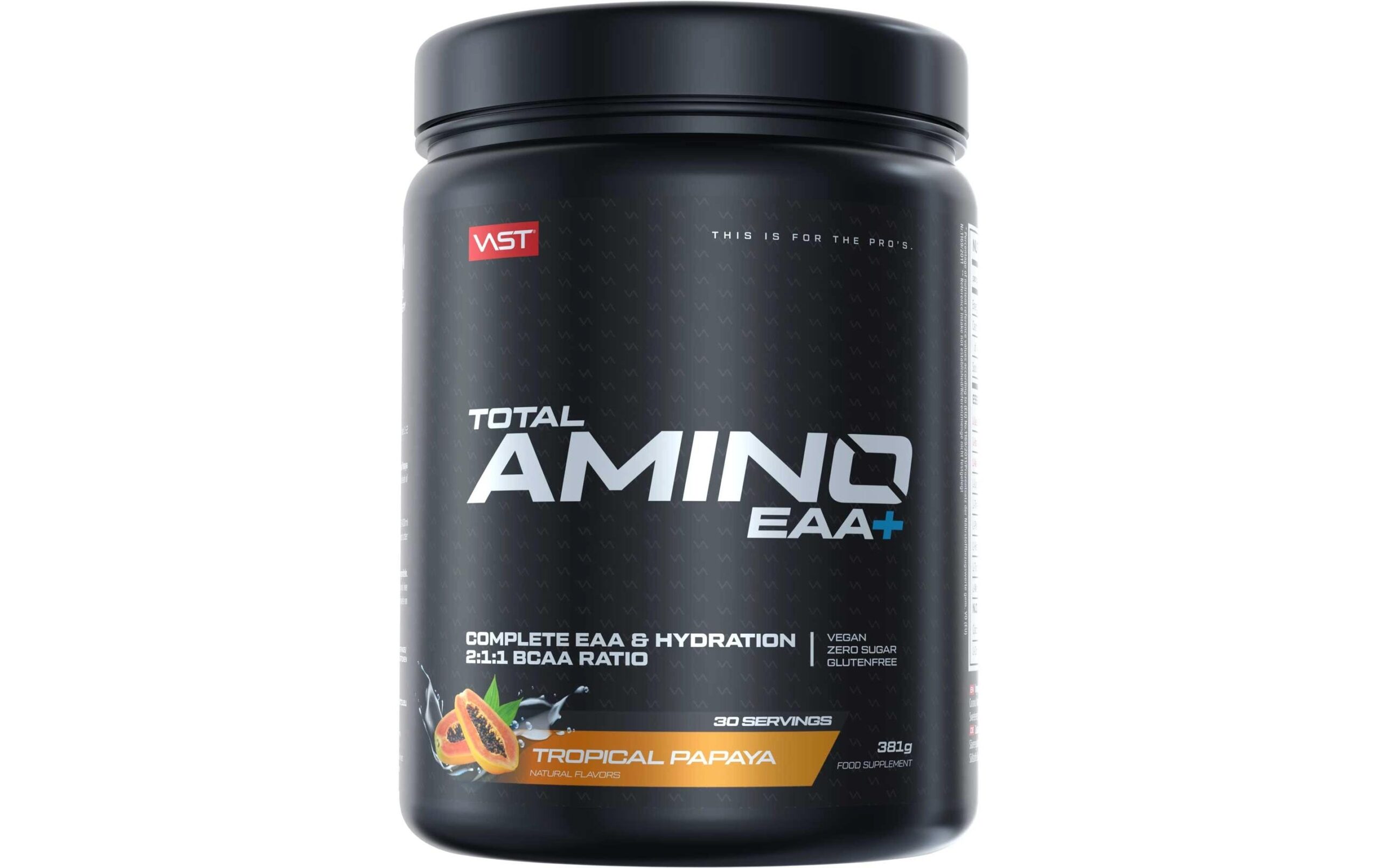 VAST Pulver Total Amino EAA+ Dose: 381g, Tropical Papaya