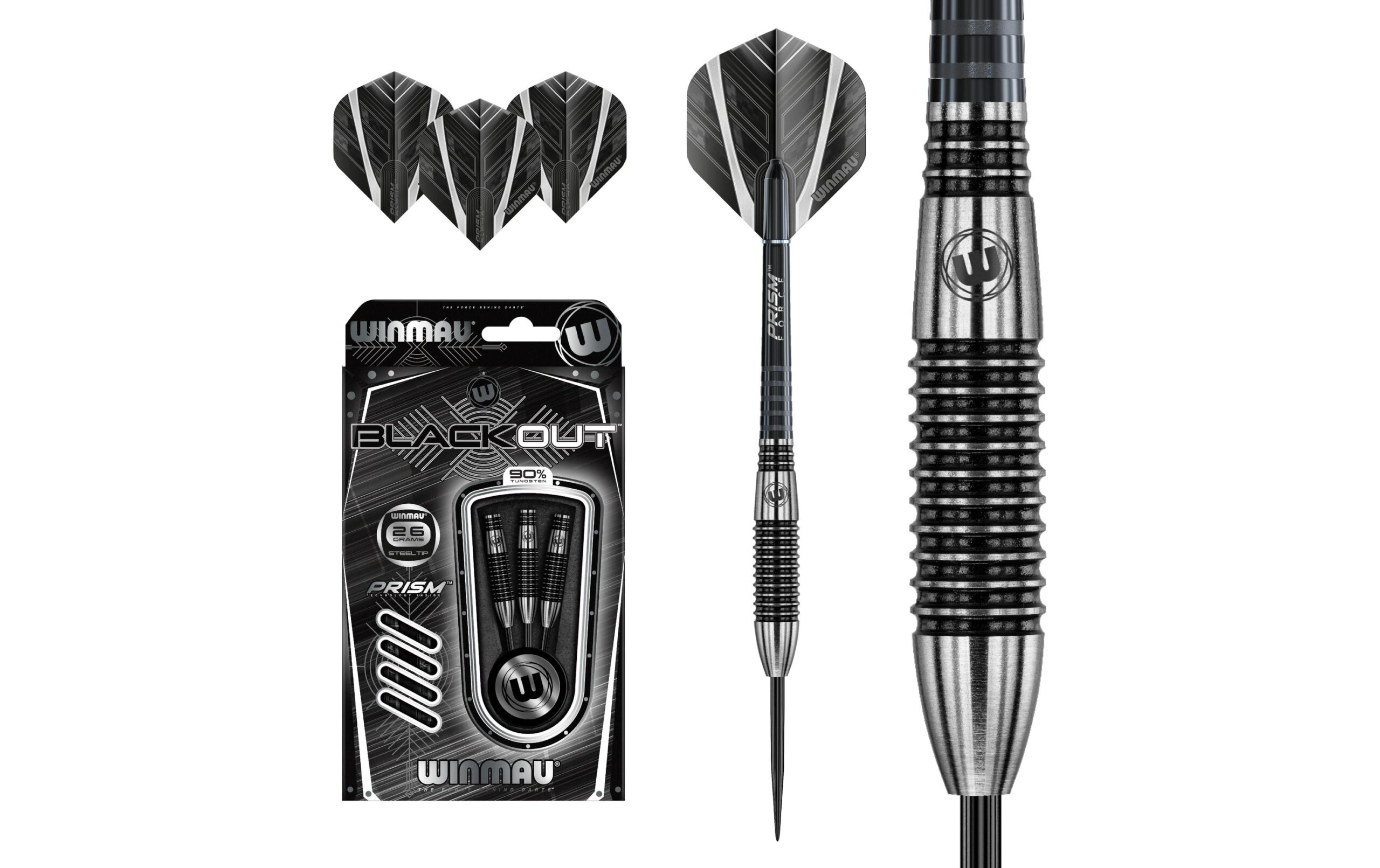Winmau Dartpfeile Steeldart Blackout 3 Stück