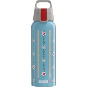 SIGG Trinkflasche WMB ONE Swiss Edelweiss 1000 ml, Blau/Weiss