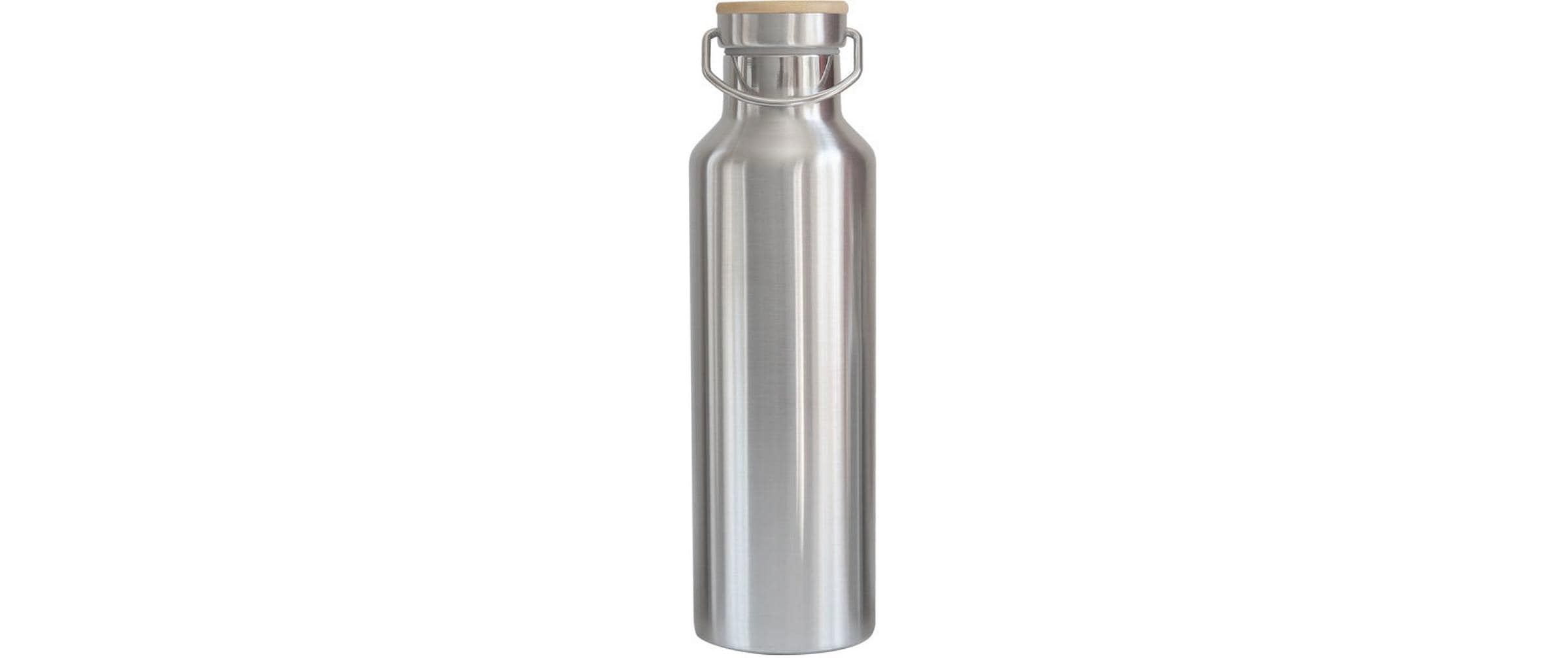 pandoo Edelstahl Trinkflasche isoliert 750 ml, Silber