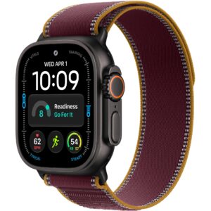 Apple Watch Ultra 4 Black Titanium Burgundy Trail Loop S/M