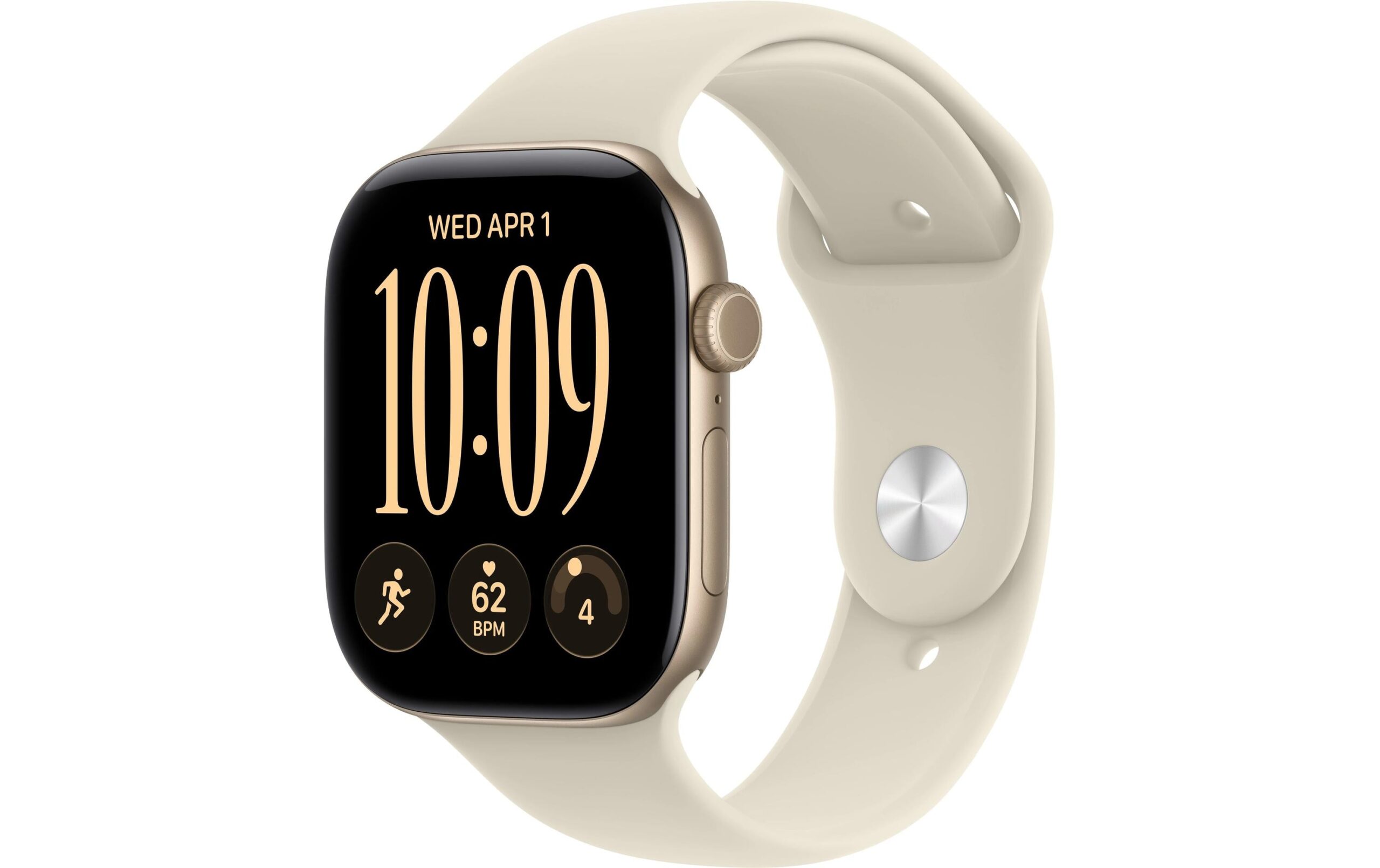 Apple Watch S12 46 mm CEL Gold Aluminium, Sand Sportband M/L