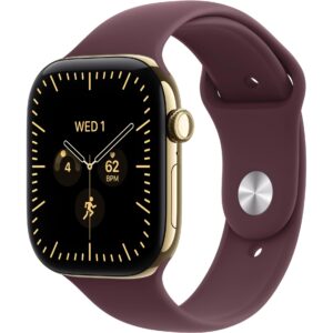 Apple Watch S12 46 mm CEL Gold Titanium, Burgundy Sportband S/M