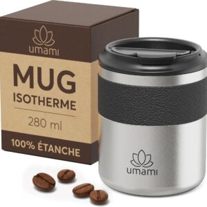 Umami Thermobecher Schwarz & Metall 280 ml 280 ml, Schwarz